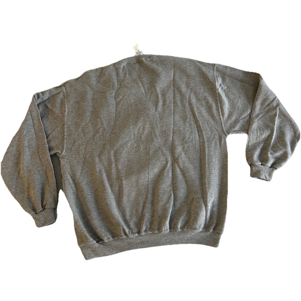 VTG Y2K JERZEES Crewneck Sweater Gray Nature Hunting Fishing Sweatshirt - Picture 2 of 8